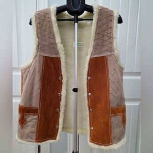 Vintage Suede and Shearling Vest